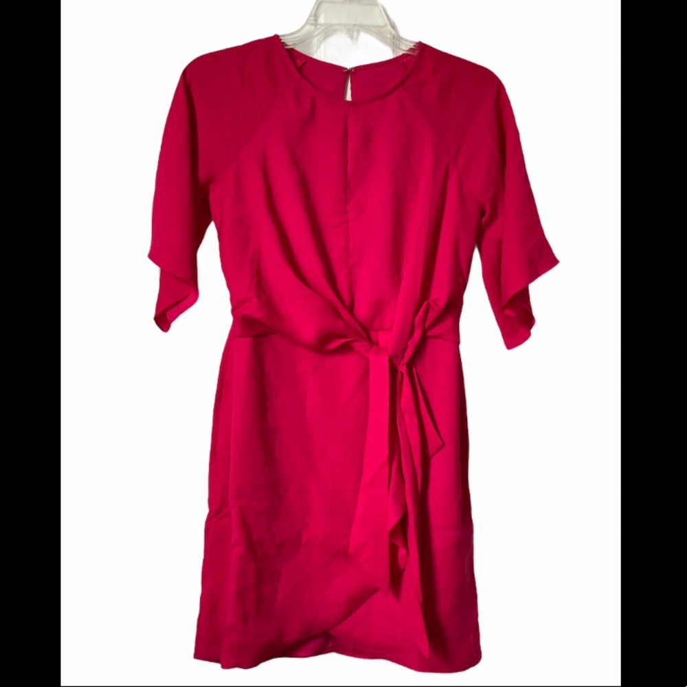 Adelyn Rae faux wrap short sleeve dress